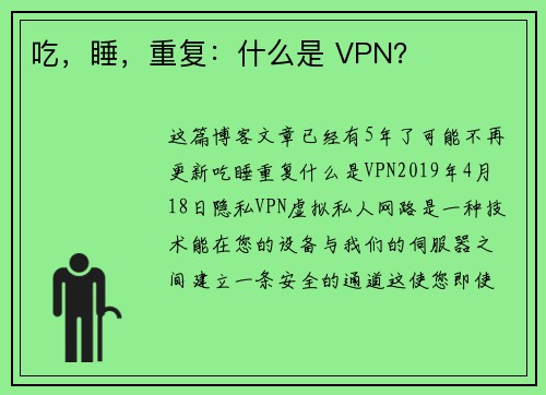 吃，睡，重复：什么是 VPN？