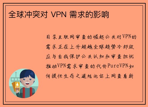 全球冲突对 VPN 需求的影响 