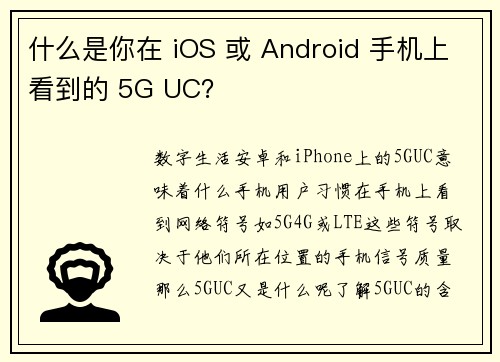 什么是你在 iOS 或 Android 手机上看到的 5G UC？
